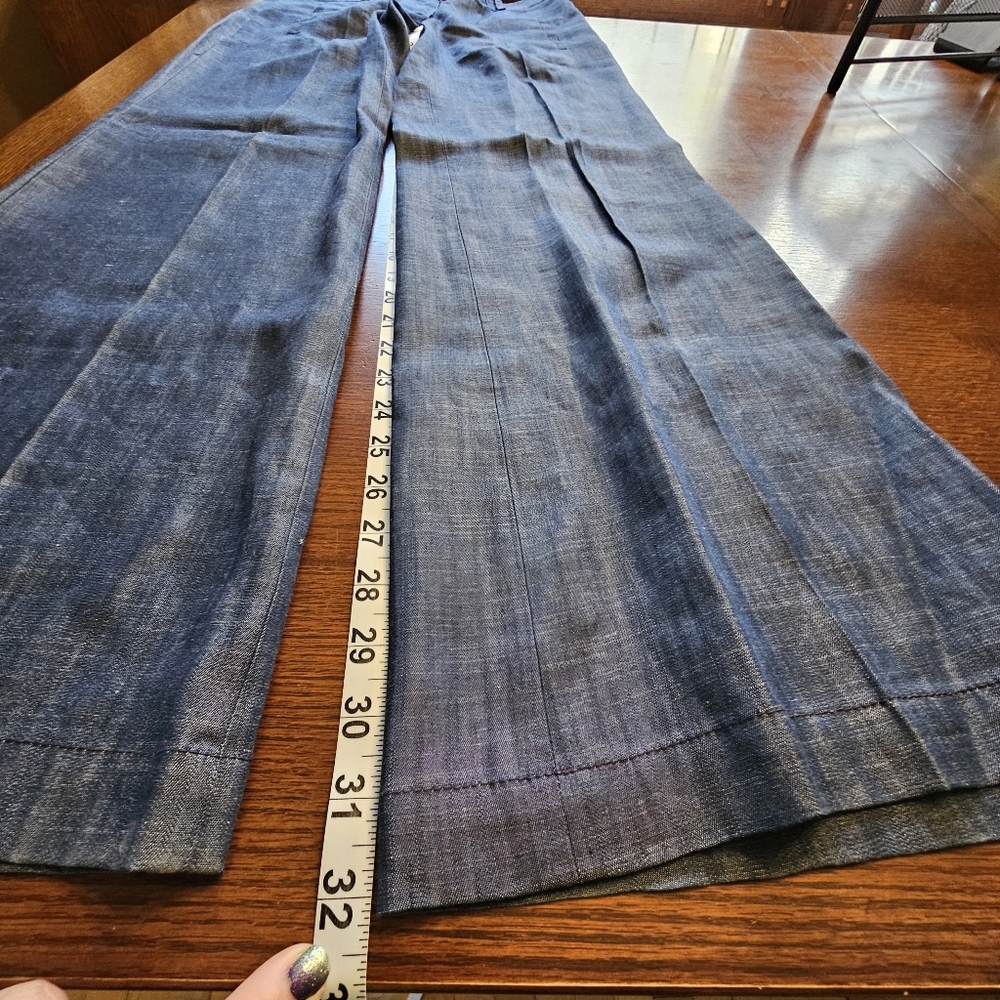 Tibi Chambray Wide Leg Pants 4 - Picture 9 of 13